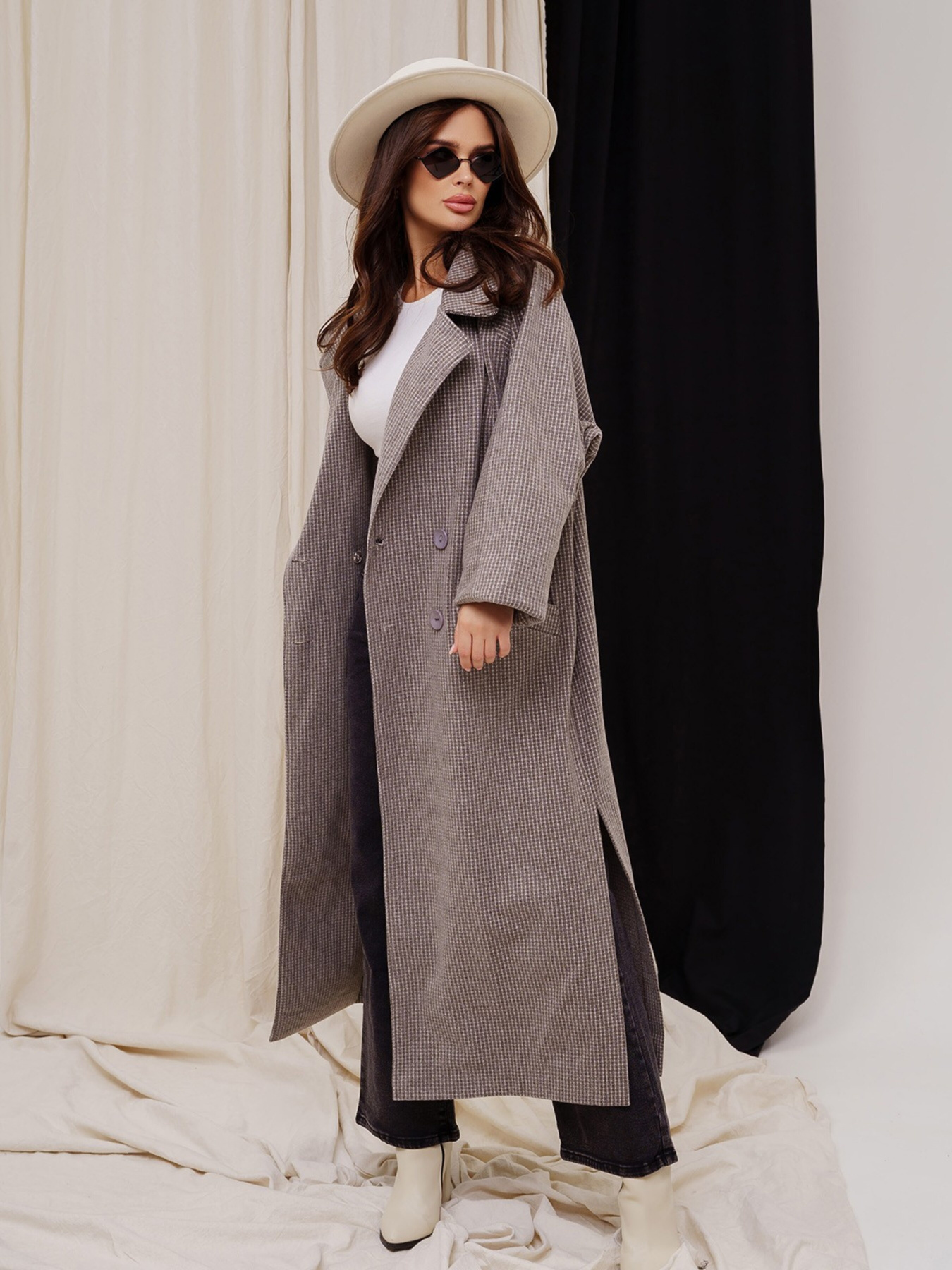 Пальто ISSA Plus модель 13550_grey Фото