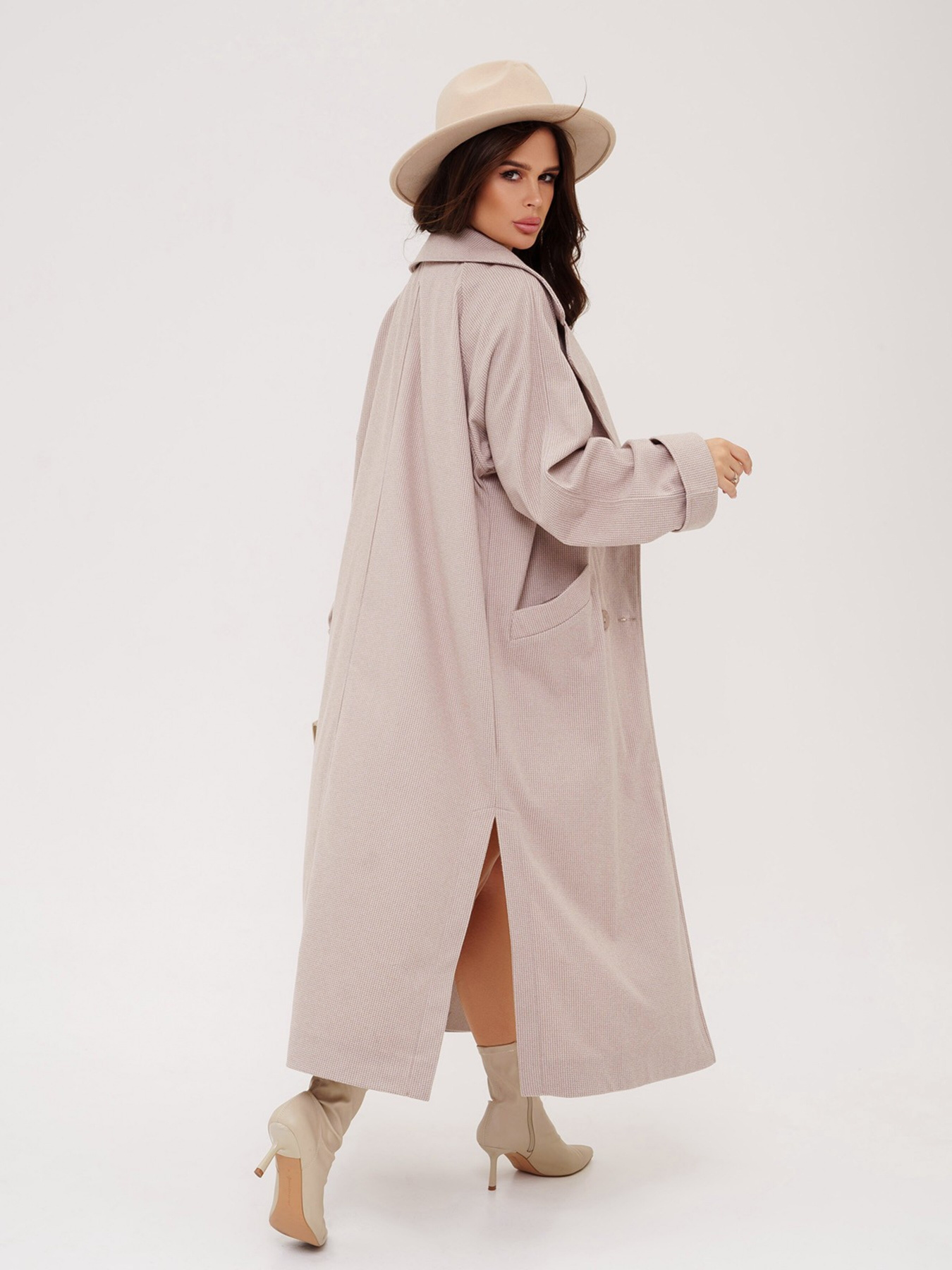 Пальто ISSA Plus модель 13551_beige Фото