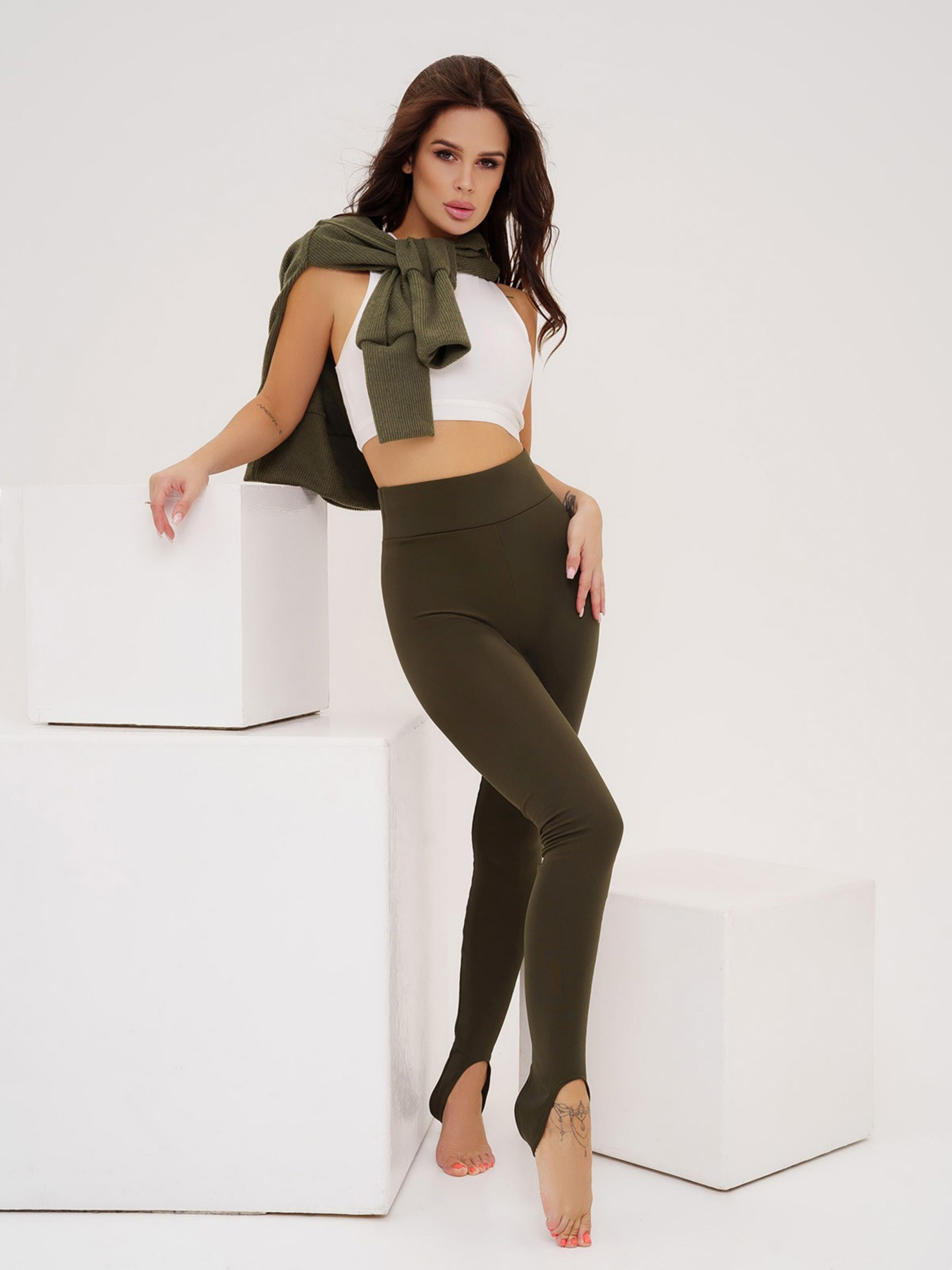 Легінси ISSA Plus модель 5544_khaki Легінси ISSA Plus модель 5544_khaki Фото