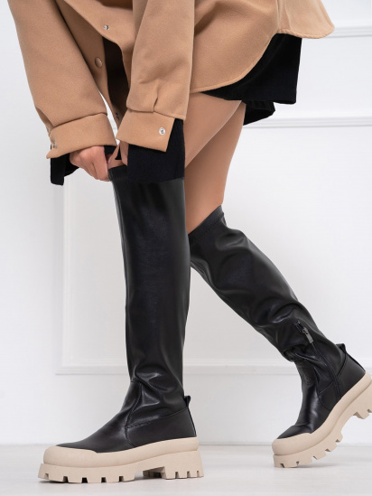 Сапоги ISSA Plus модель OB2-115_black — фото 3 - INTERTOP