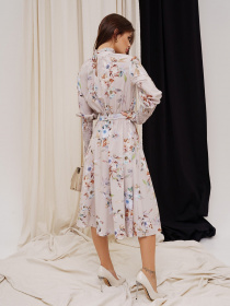 Платье миди ISSA Plus модель SA-297_beige Фото