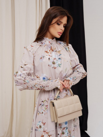 Платье миди ISSA Plus модель SA-297_beige Фото