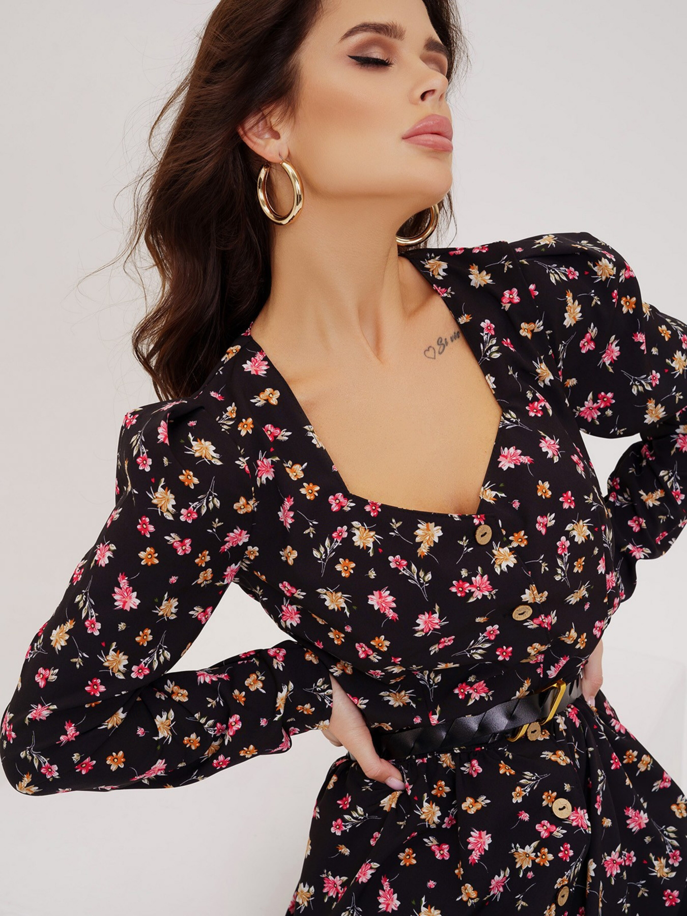 Сукня міні ISSA Plus модель SA-391_multicolor Фото