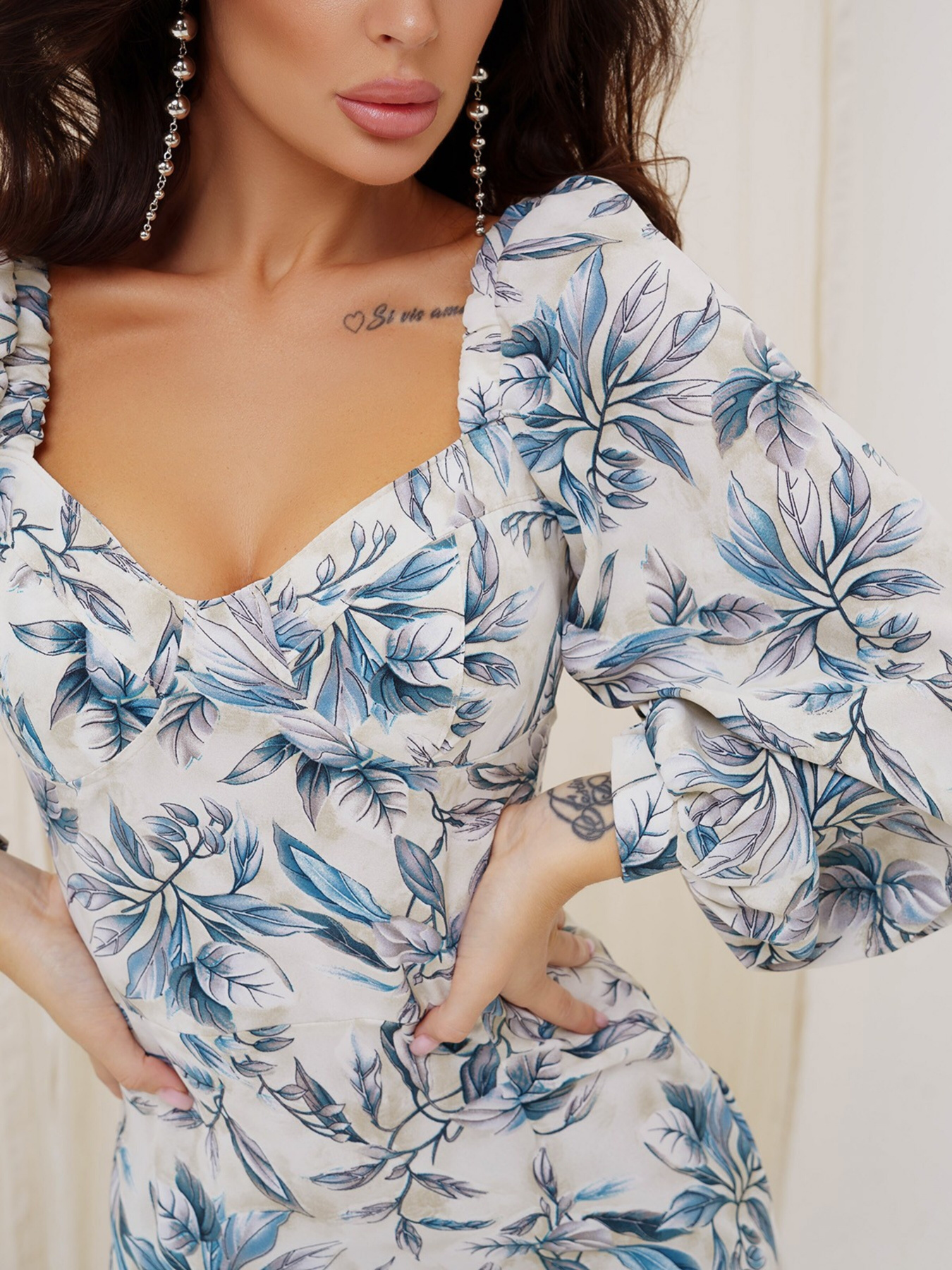 Платье мини ISSA Plus модель SA-422_blue Фото