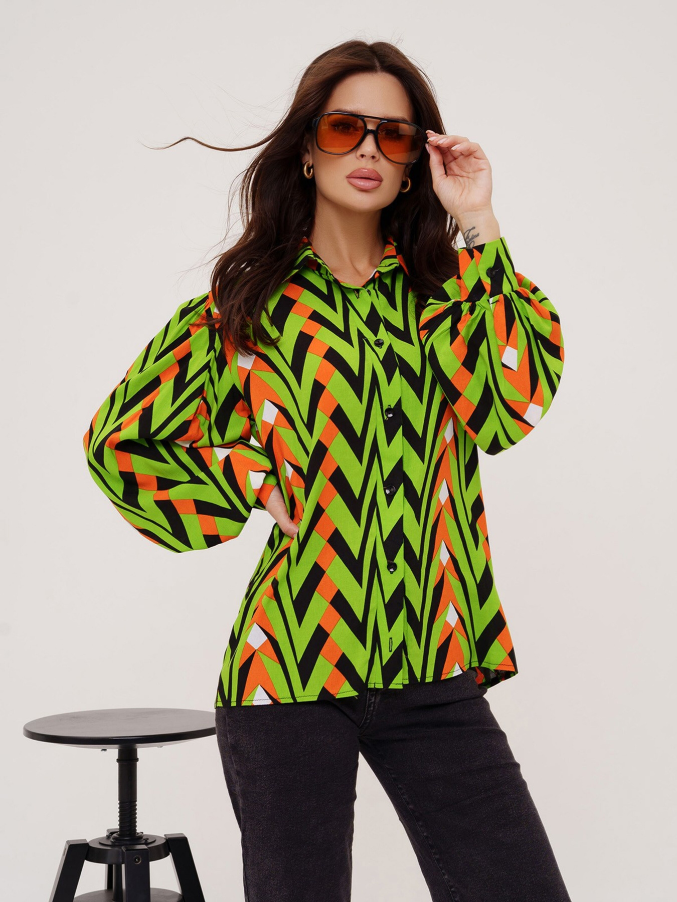 Рубашка ISSA Plus модель SA-423_green Фото