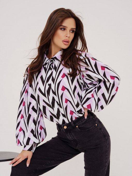 Рубашка повседневная ISSA Plus модель SA-423_lilac Фото