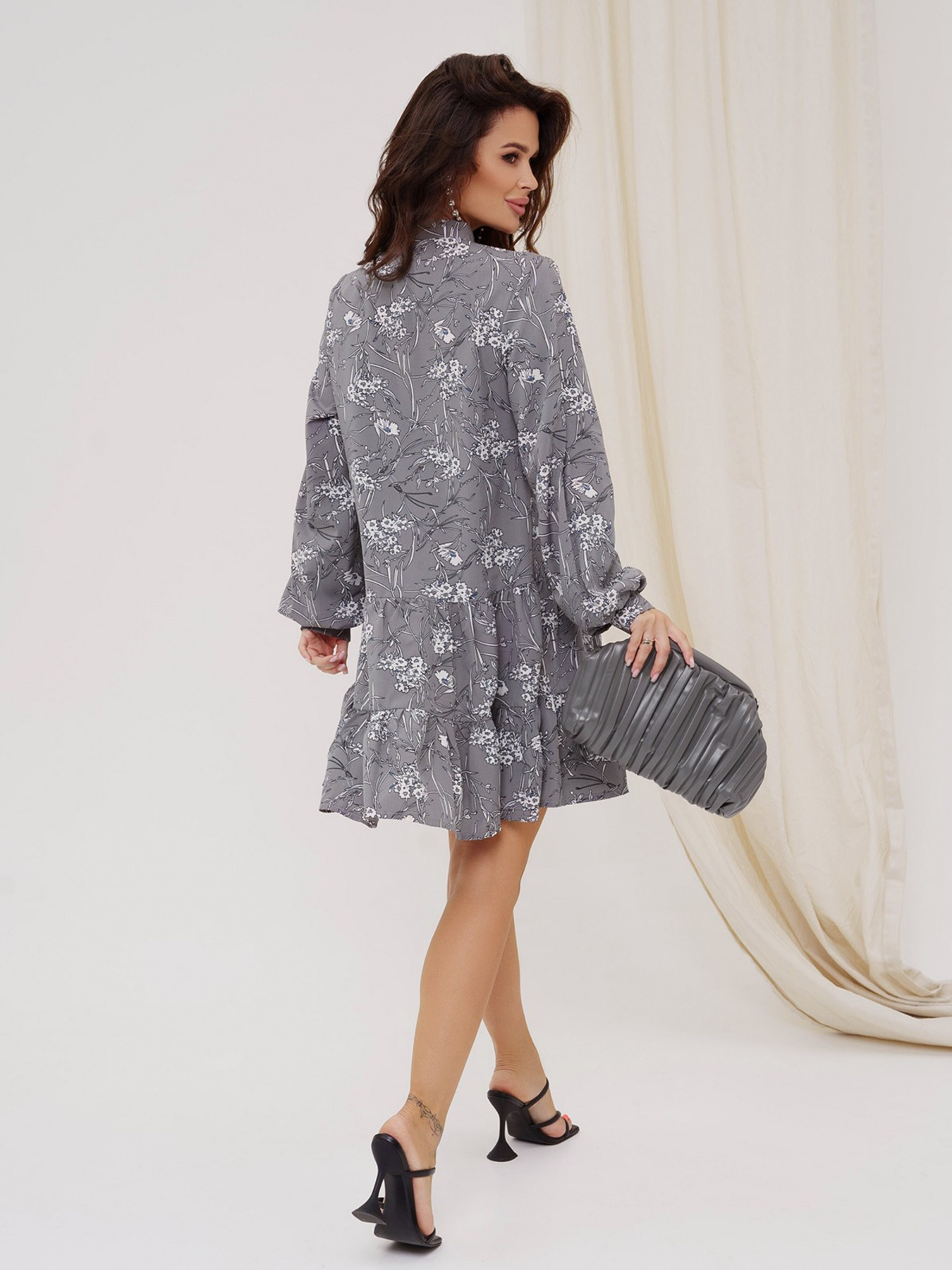 Сукня міні ISSA Plus модель SA-424_grey Фото