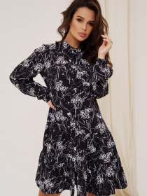 Платье мини ISSA Plus модель SA-424_blackwhite Фото