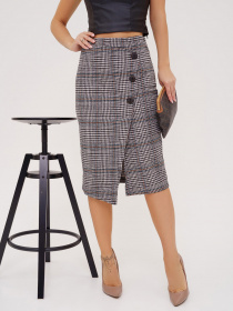 Юбка миди ISSA Plus модель SA-43_grey Фото