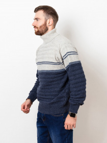 Светр ISSA Plus модель GN4-53_greyblue Фото