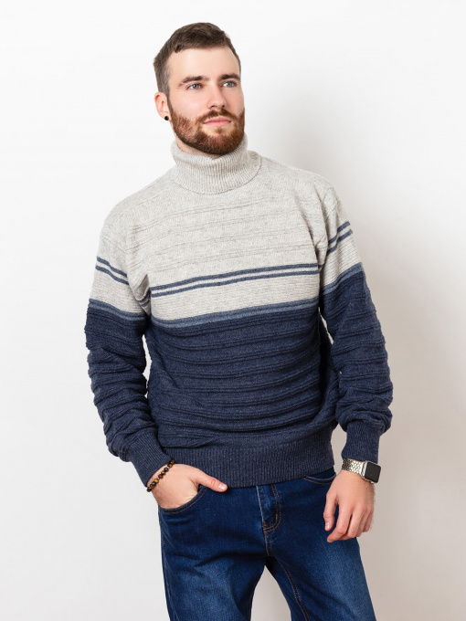 Свитер ISSA Plus модель GN4-53_greyblue Фото