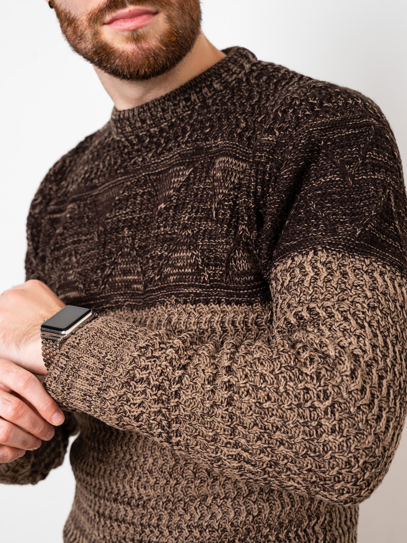 Свитер ISSA Plus модель GN4-54_brown Свитер ISSA Plus модель GN4-54_brown Фото