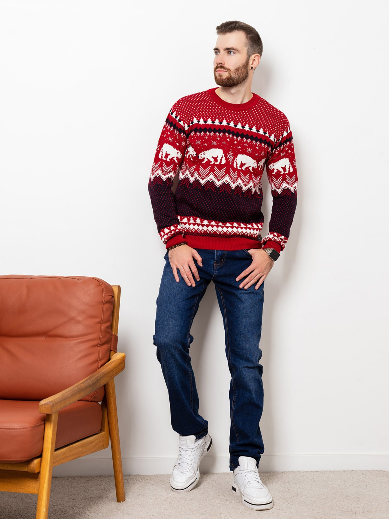 Джемпер ISSA Plus модель GN4-55_red Фото