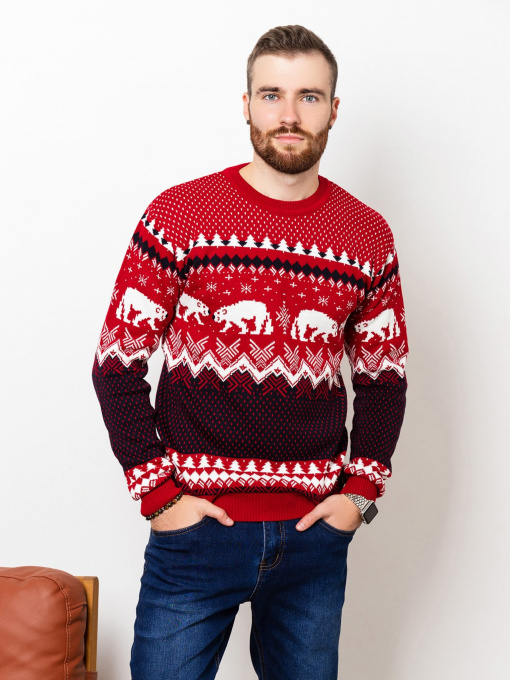 Джемпер ISSA Plus модель GN4-55_red Фото