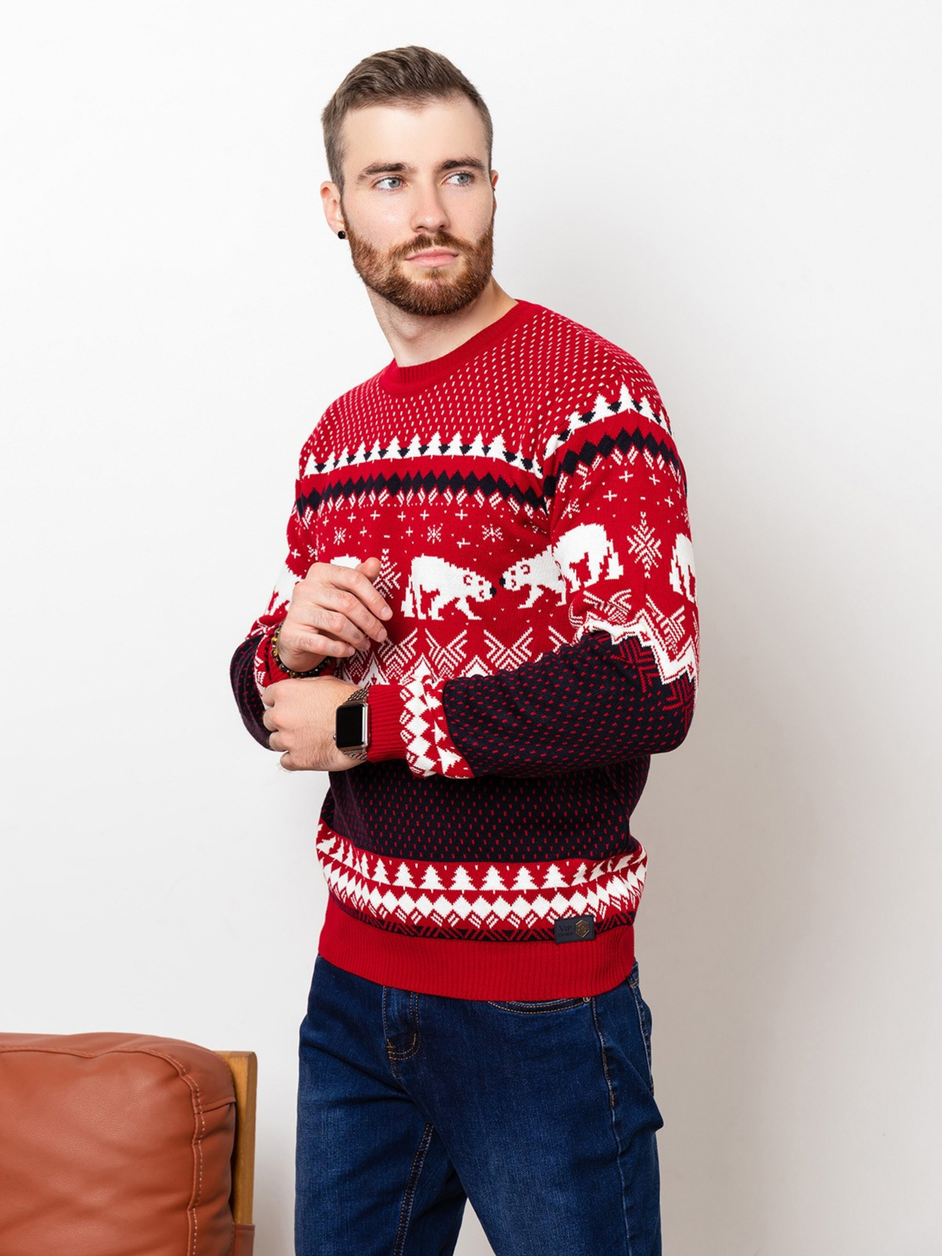 Джемпер ISSA Plus модель GN4-55_red Фото