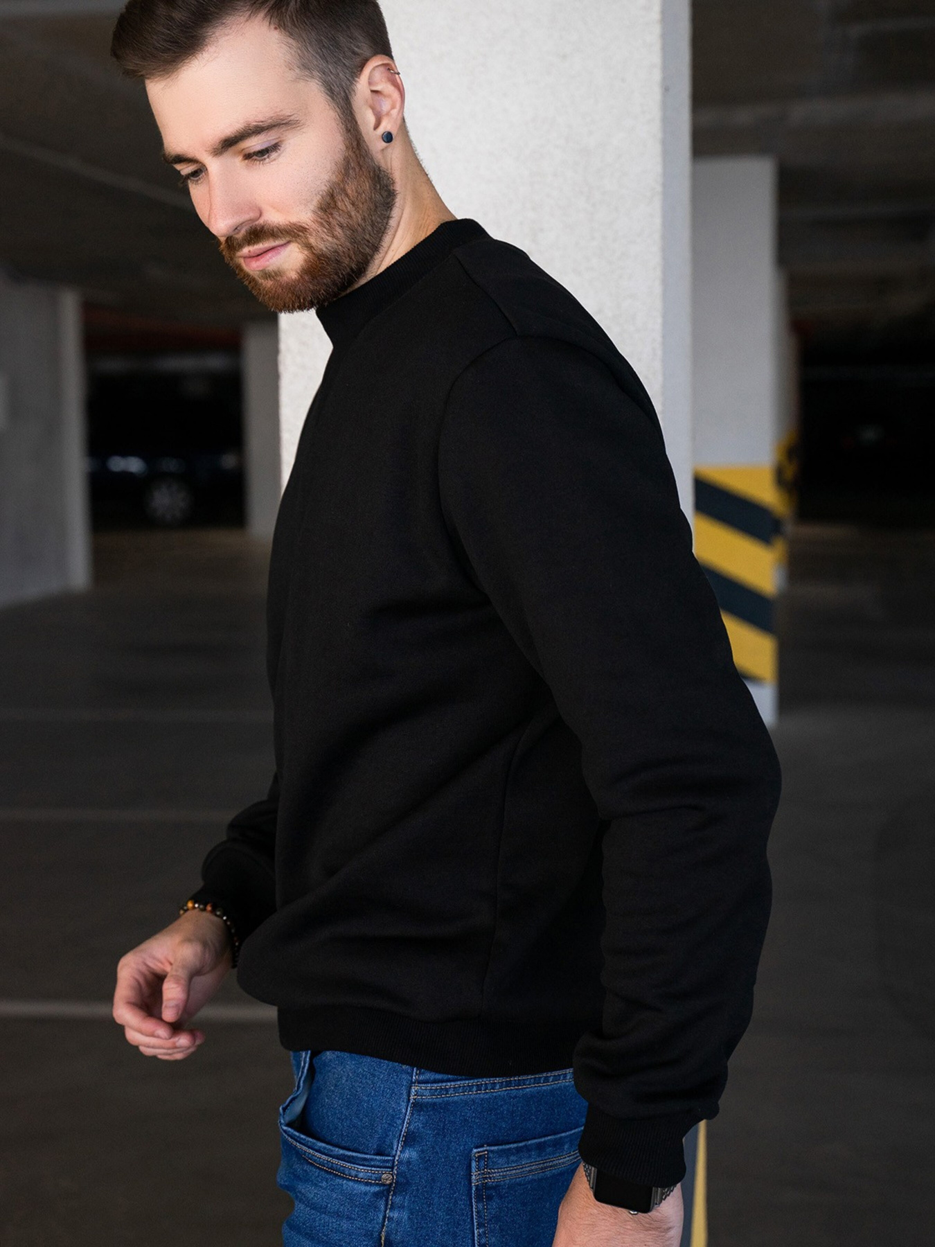 Світшот ISSA Plus модель GN-456_black Фото