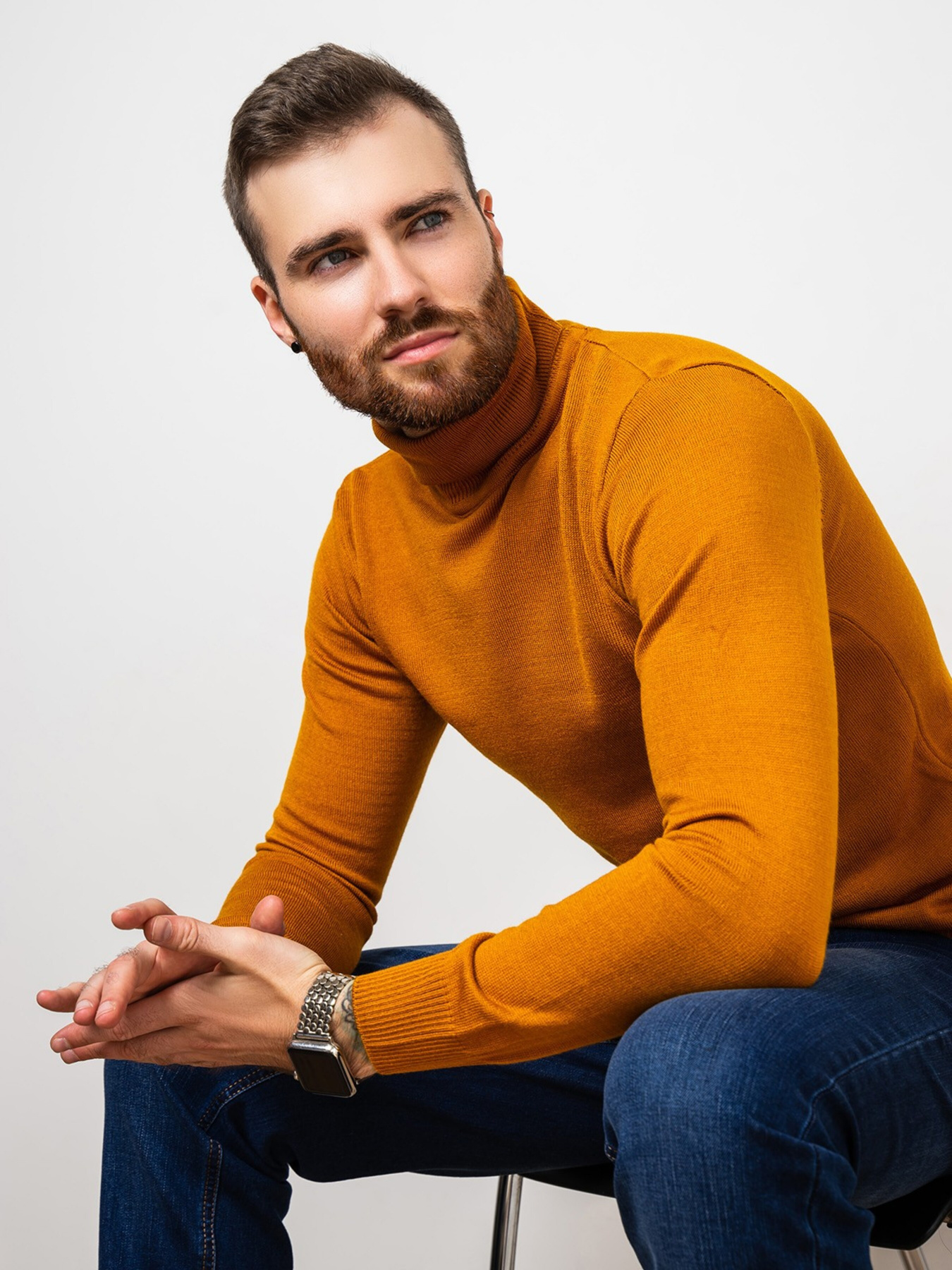 Водолазка ISSA Plus модель GN4-57_mustard Фото