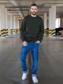 Світшот ISSA Plus Модель GN-458_khaki Фото