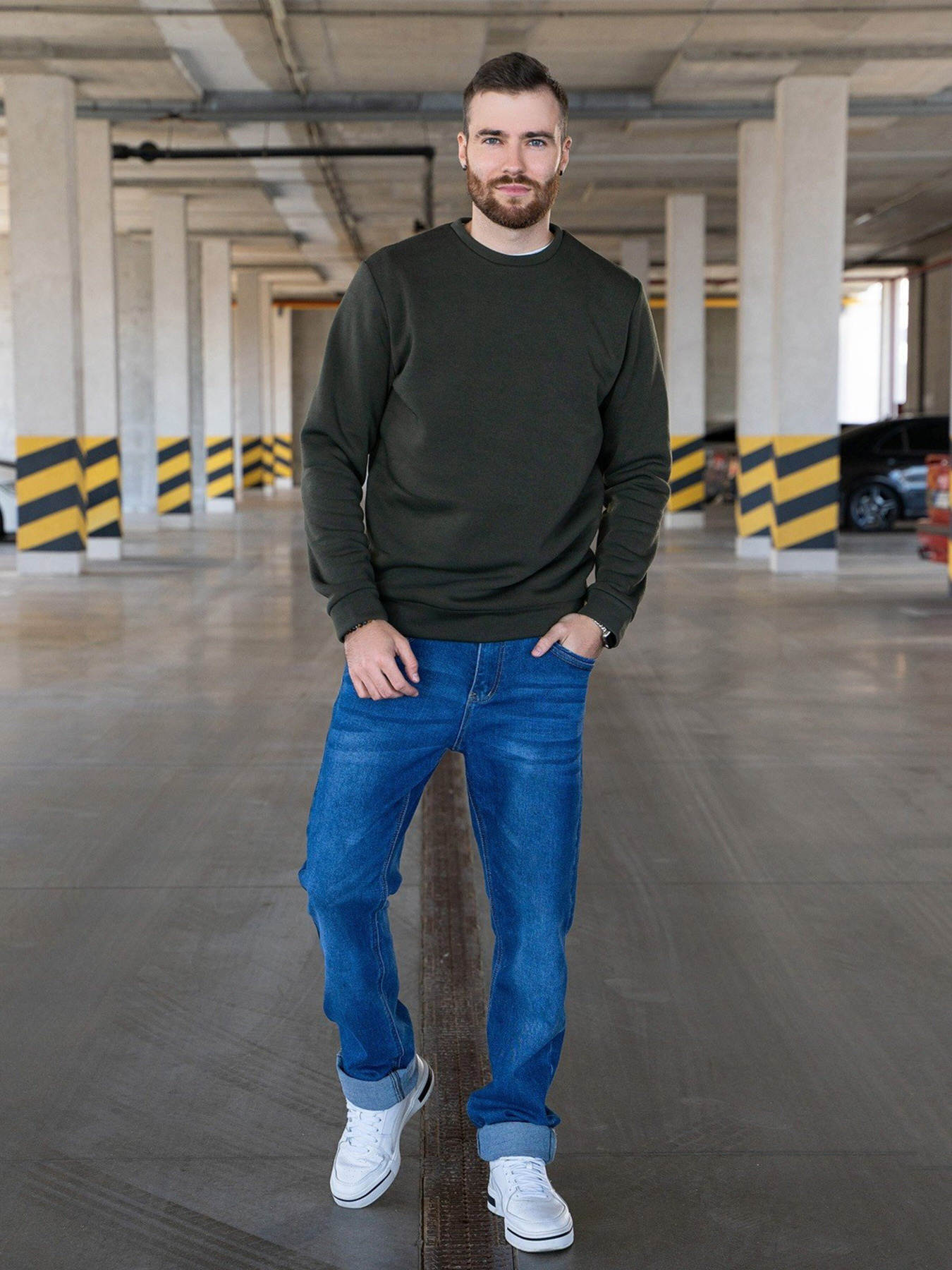 Свитшот ISSA Plus модель GN-458_khaki Свитшот ISSA Plus модель GN-458_khaki Фото