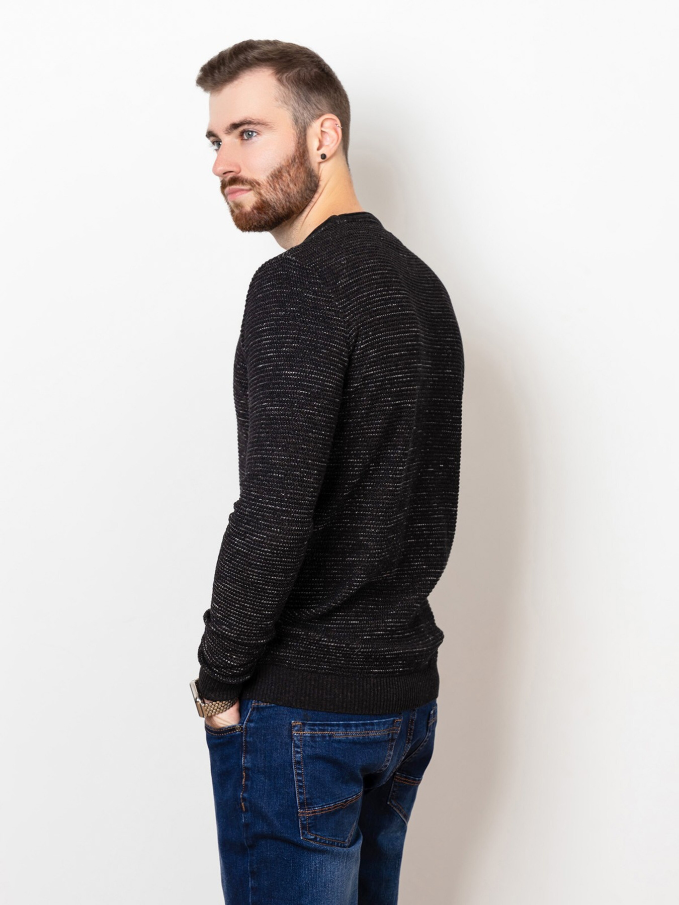 Джемпер ISSA Plus модель GN4-60_black Джемпер ISSA Plus модель GN4-60_black Фото