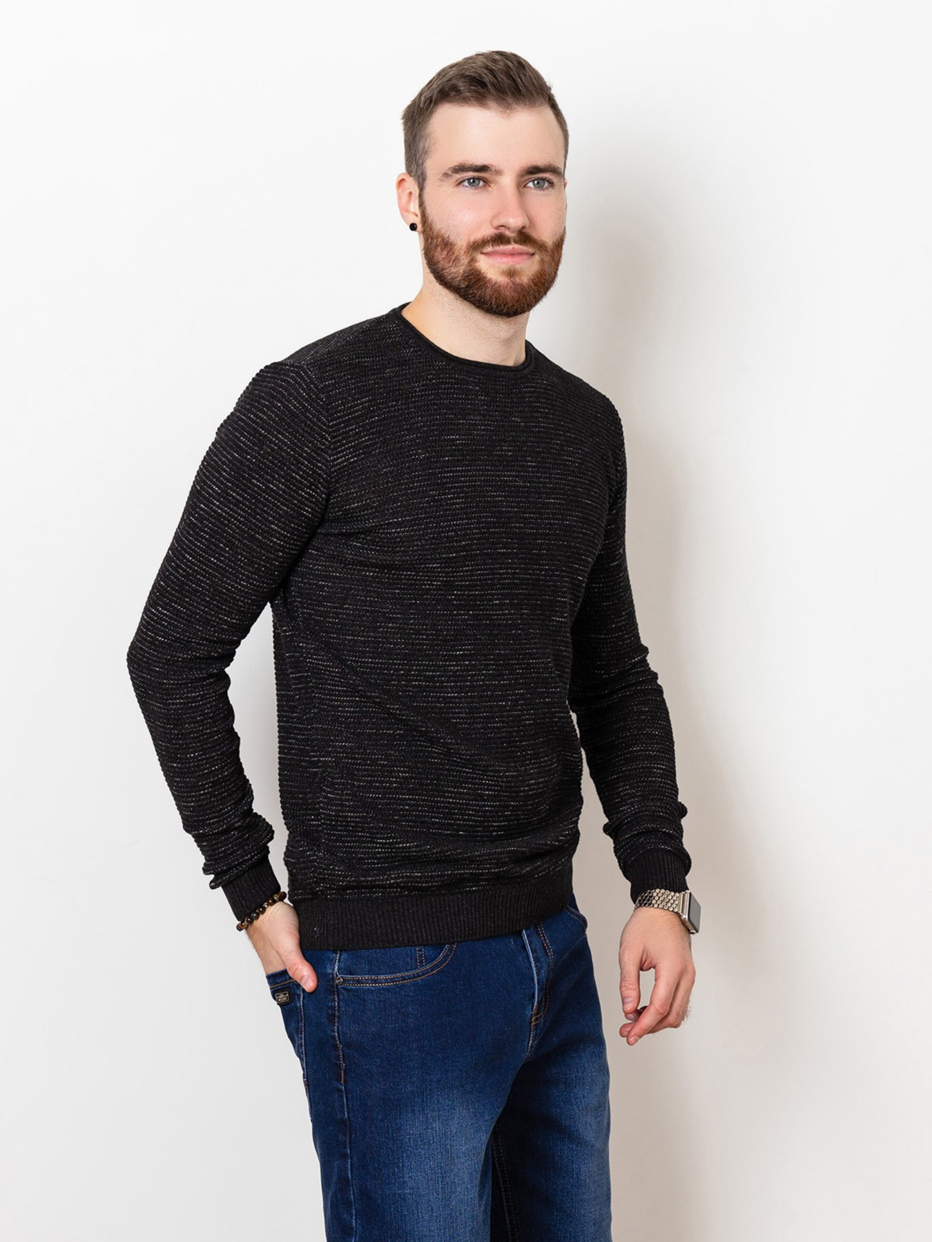 Джемпер ISSA Plus модель GN4-60_black Джемпер ISSA Plus модель GN4-60_black Фото