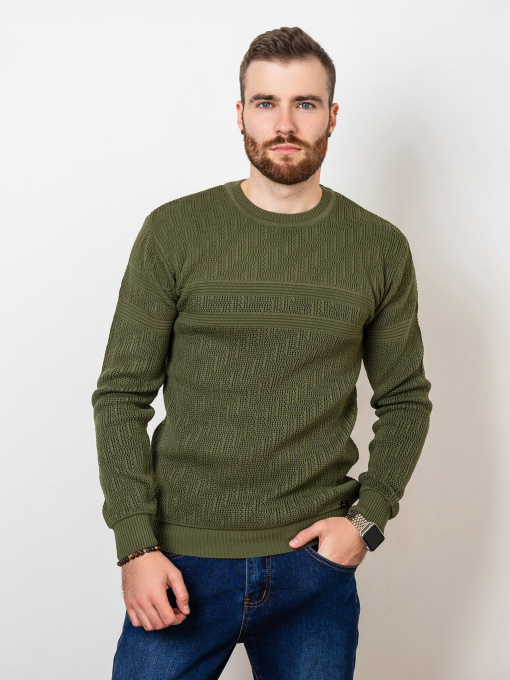 Джемпер ISSA Plus модель GN4-62_khaki Фото