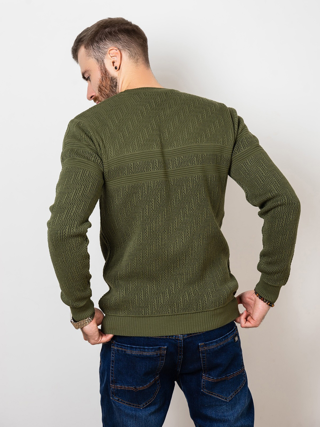 Джемпер ISSA Plus модель GN4-62_khaki Фото