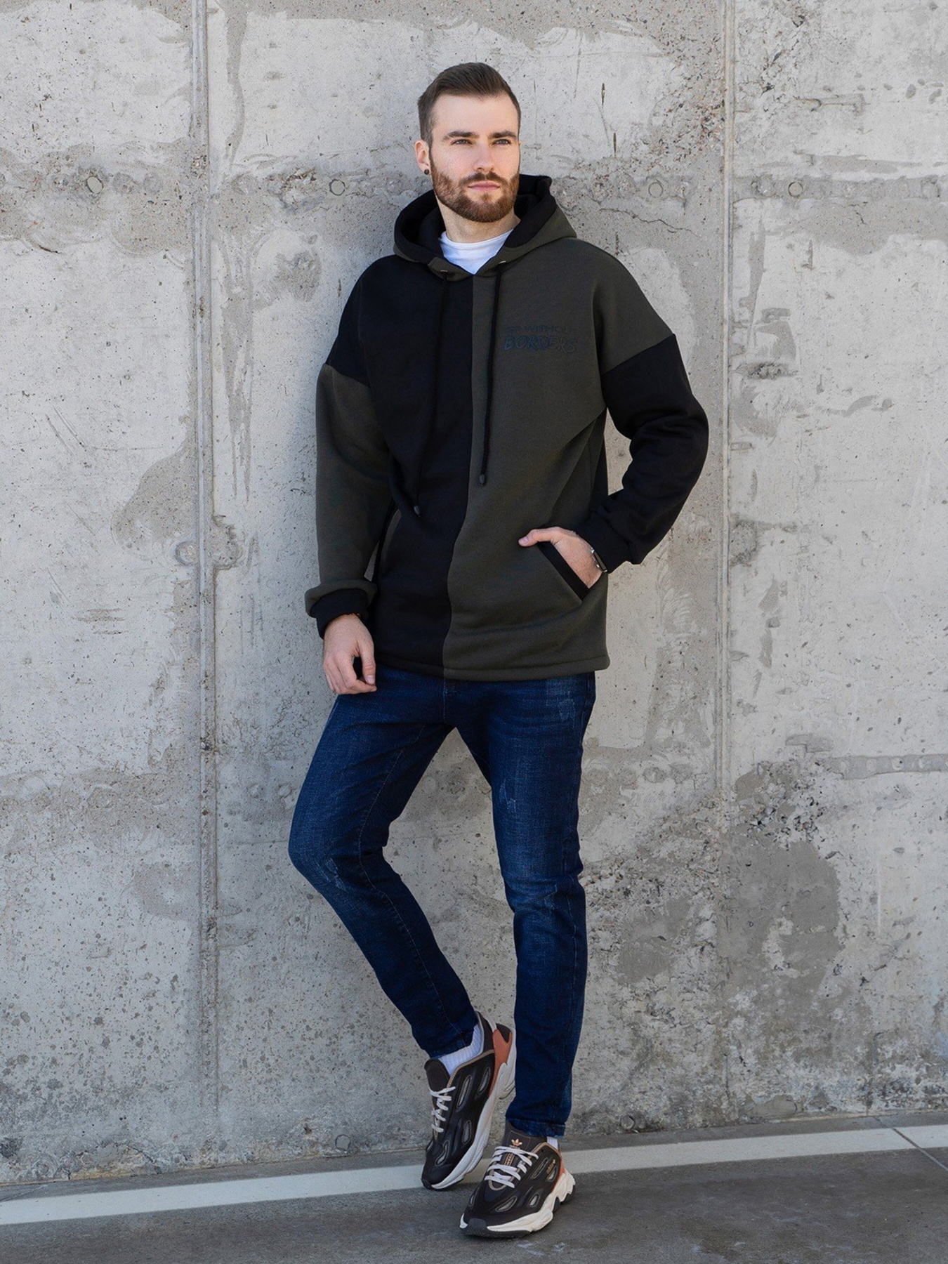 Худи ISSA Plus модель GN-464_khakiblack Фото