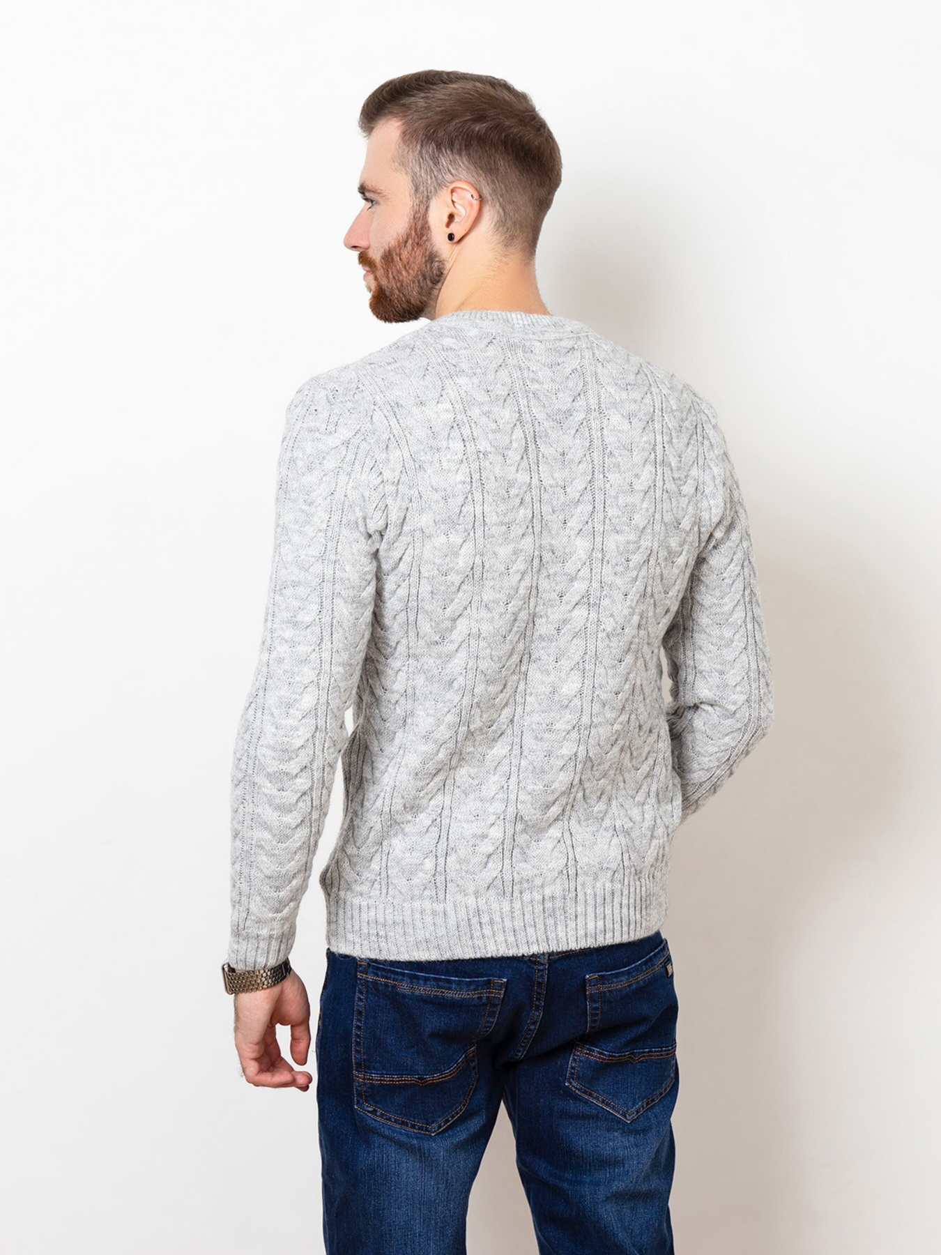 Свитер ISSA Plus модель GN4-69_grey Фото