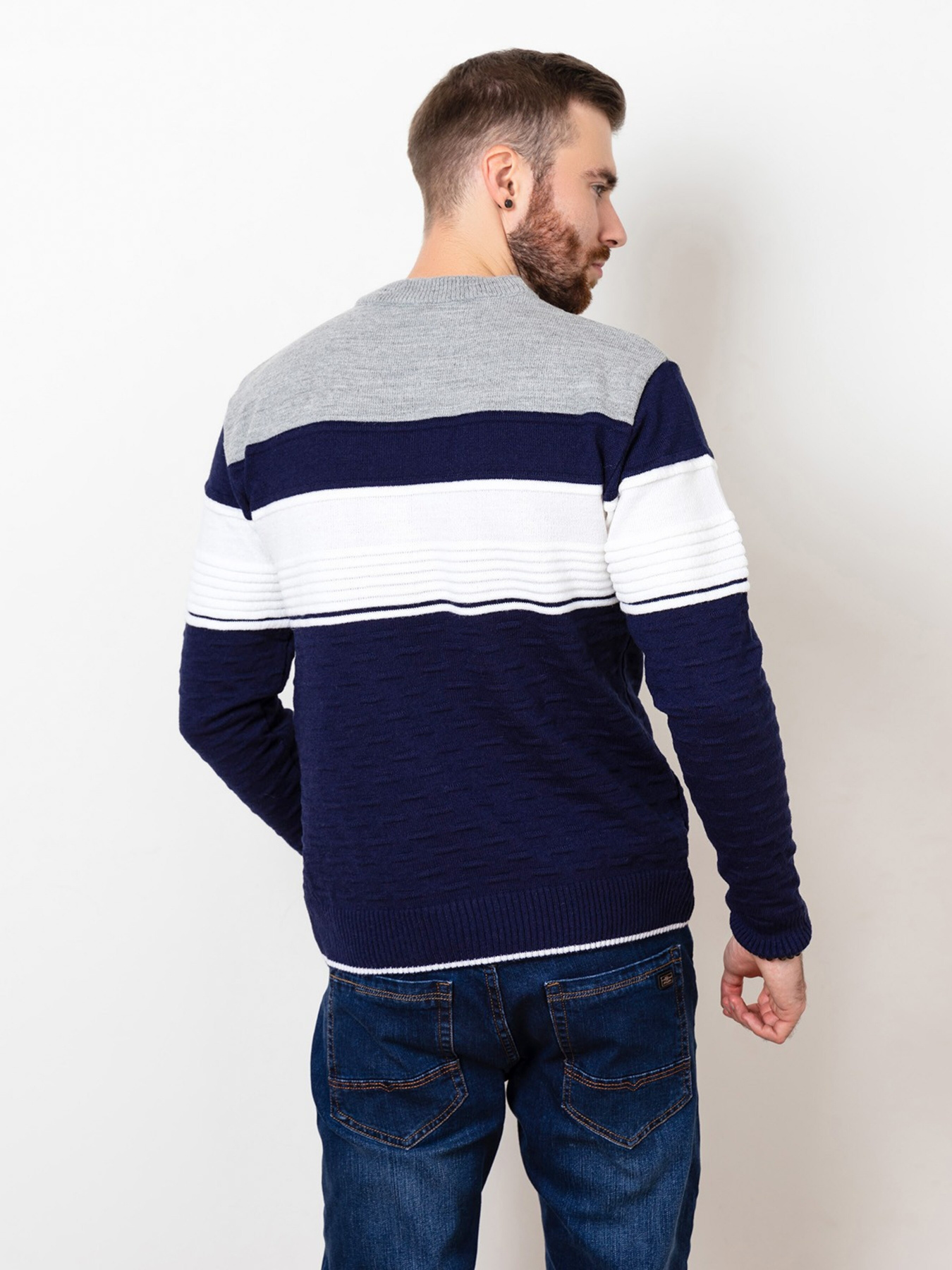 Джемпер ISSA Plus модель GN4-70_greyblue Фото