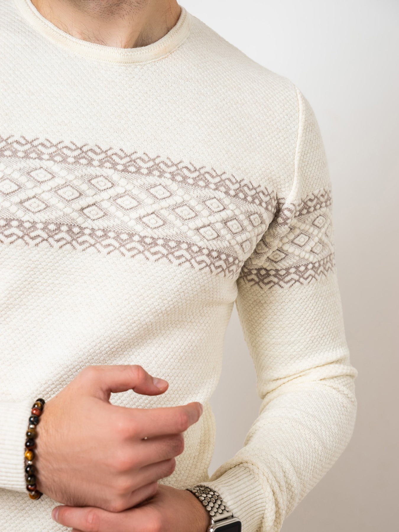 Джемпер ISSA Plus модель GN4-75_milky Фото