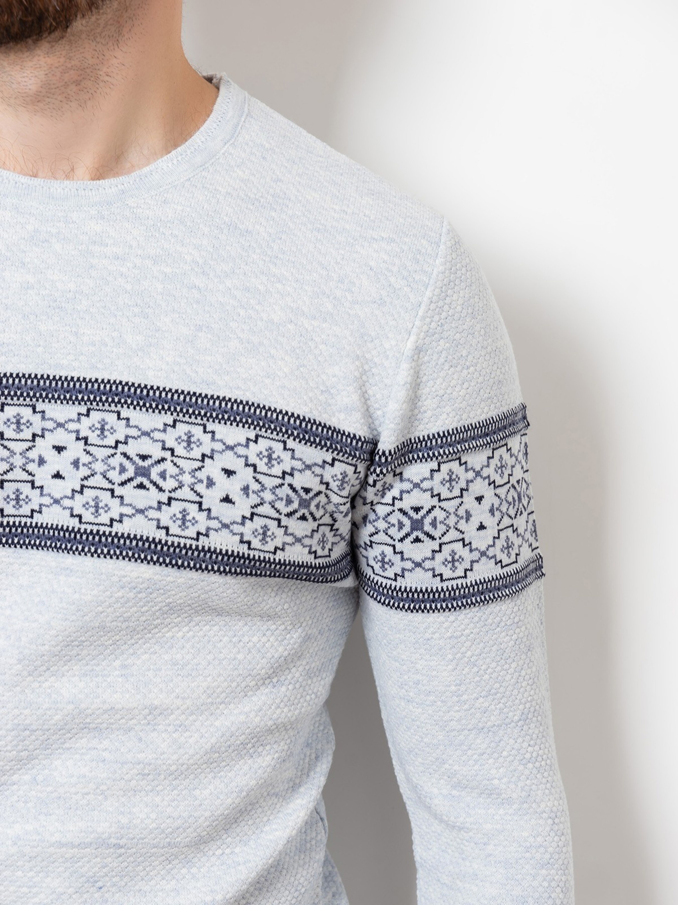 Свитер ISSA Plus модель GN4-76_lightblue Фото