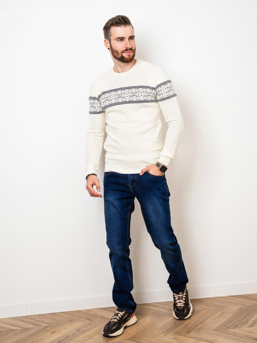 Свитер ISSA Plus модель GN4-76_milky Фото