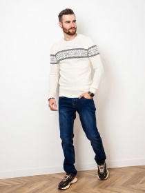 Свитер ISSA Plus модель GN4-76_milky Фото