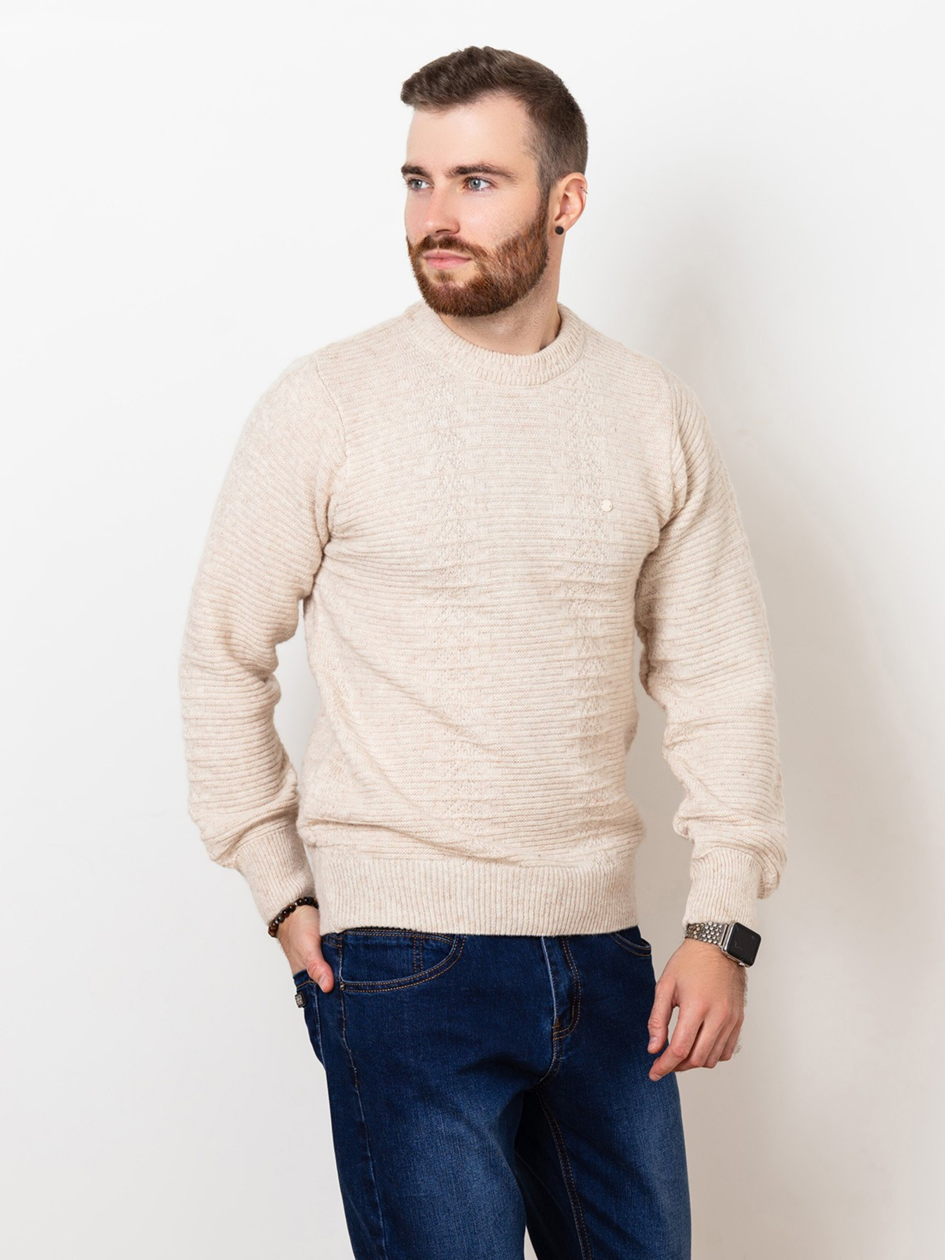 Джемпер ISSA Plus модель GN4-78_beige Фото