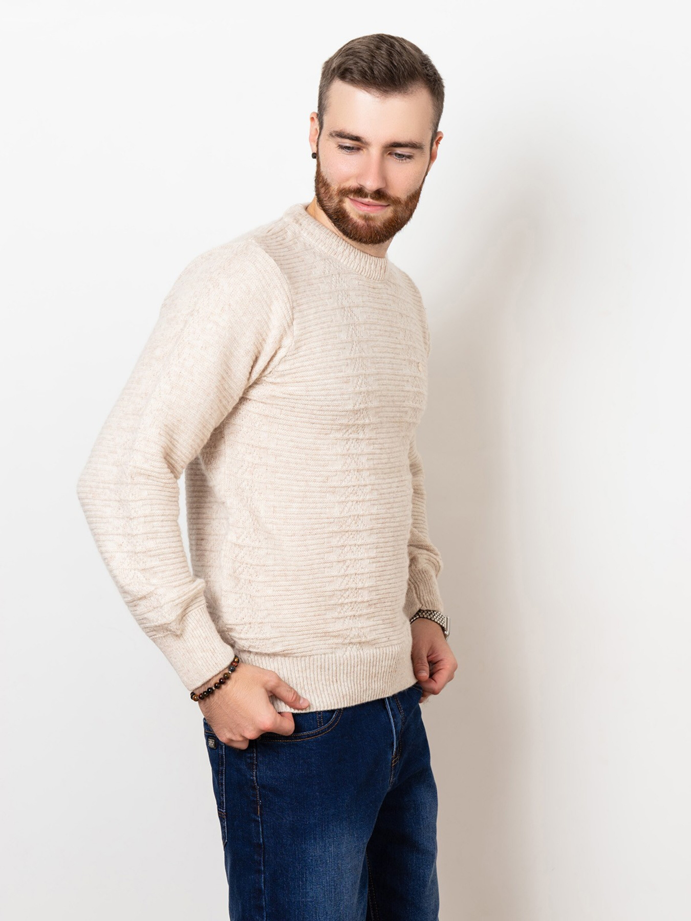 Джемпер ISSA Plus модель GN4-78_beige Джемпер ISSA Plus модель GN4-78_beige Фото