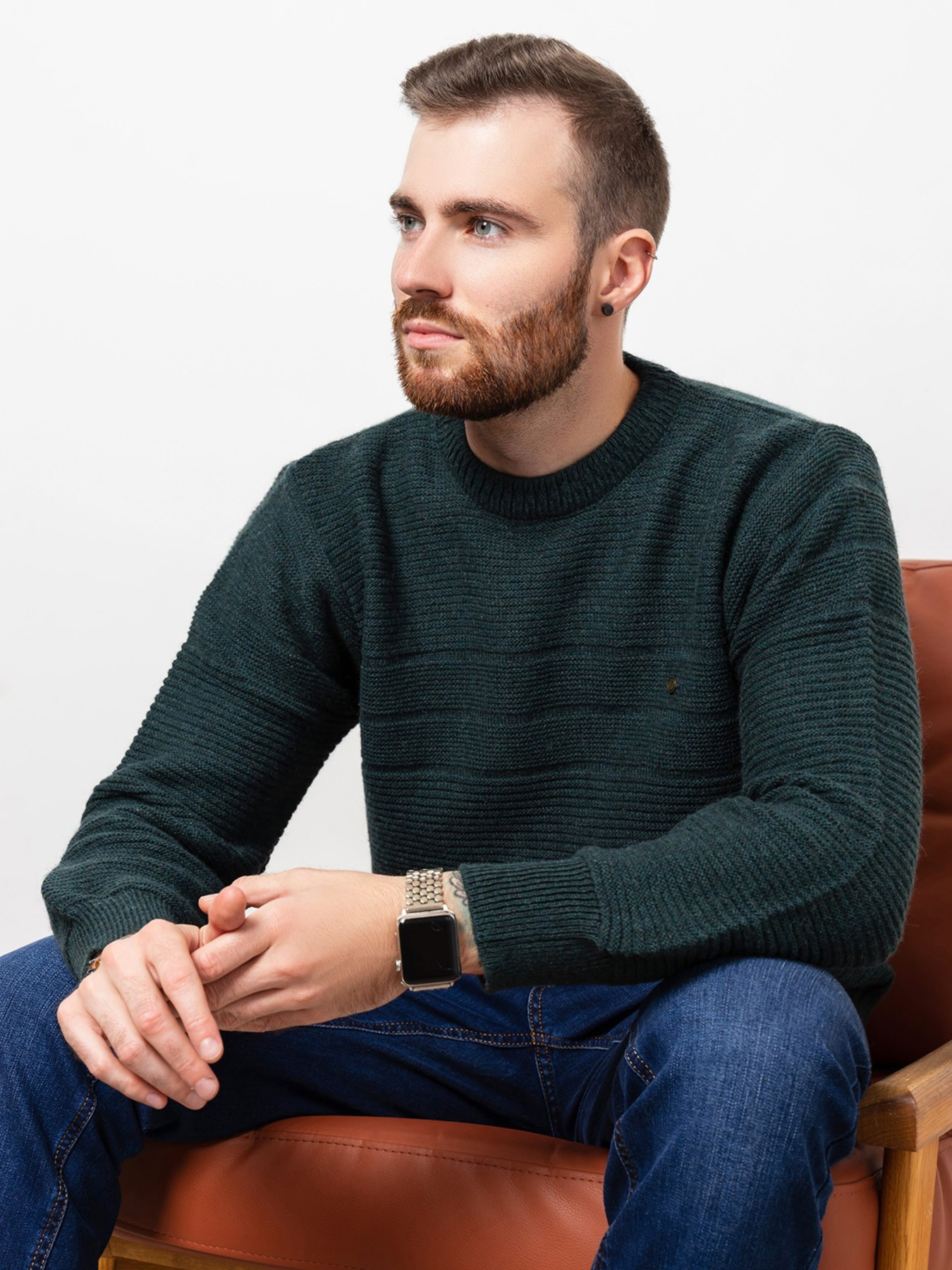 Джемпер ISSA Plus модель GN4-80_green Фото