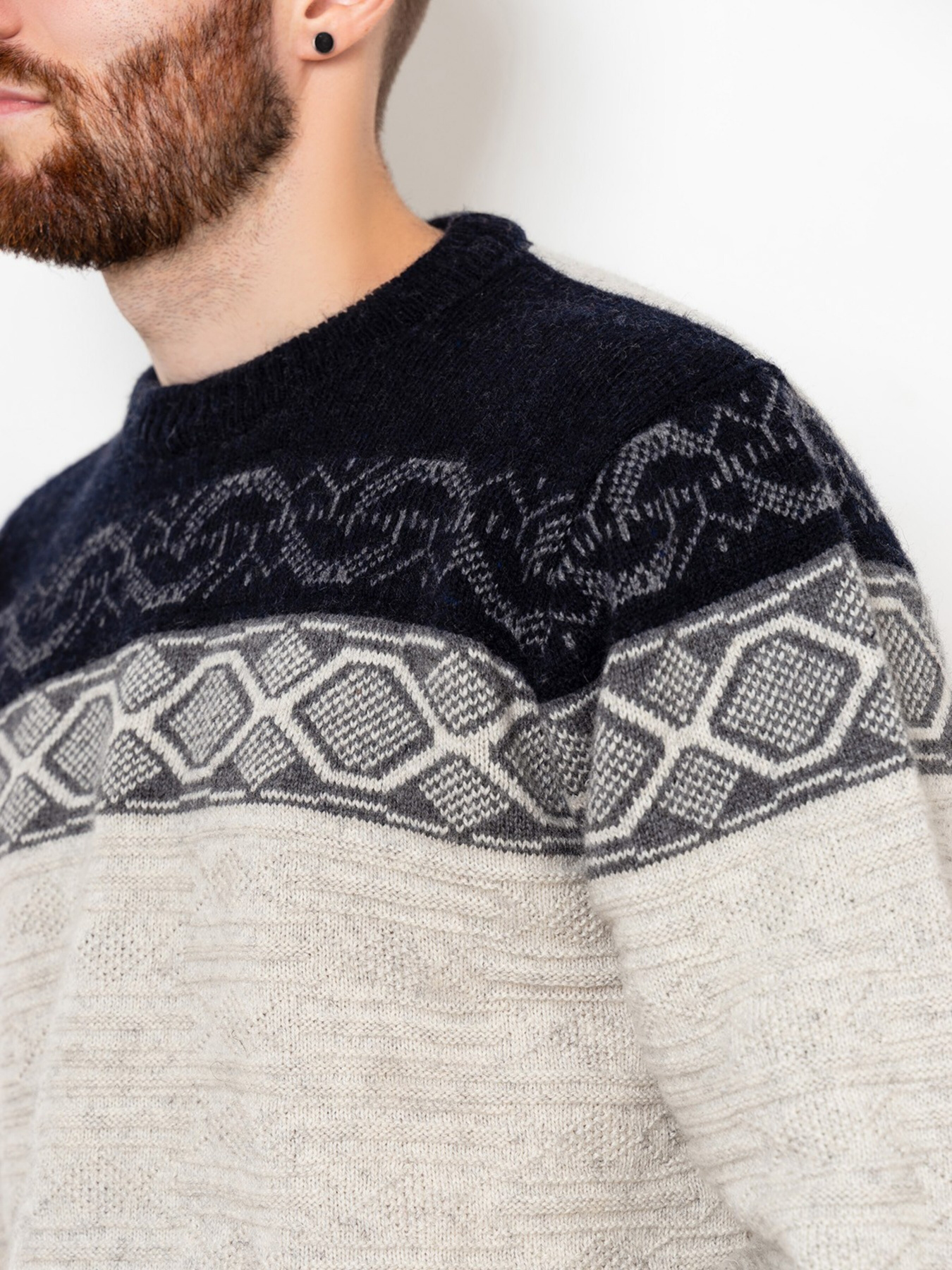 Джемпер ISSA Plus модель GN4-81_greyblue Фото