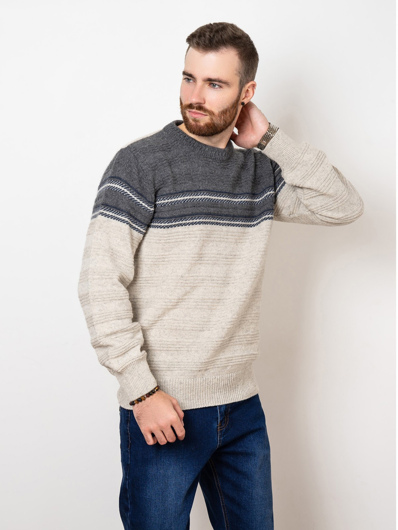 Джемпер ISSA Plus модель GN4-82_grey Фото