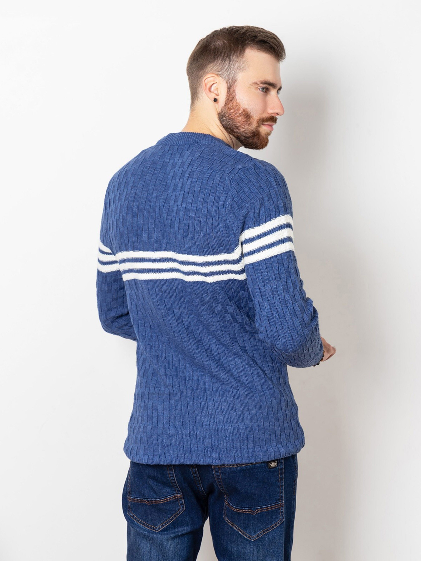 Джемпер ISSA Plus модель GN4-52_blue. Джемпер ISSA Plus модель GN4-52_blue. Фото