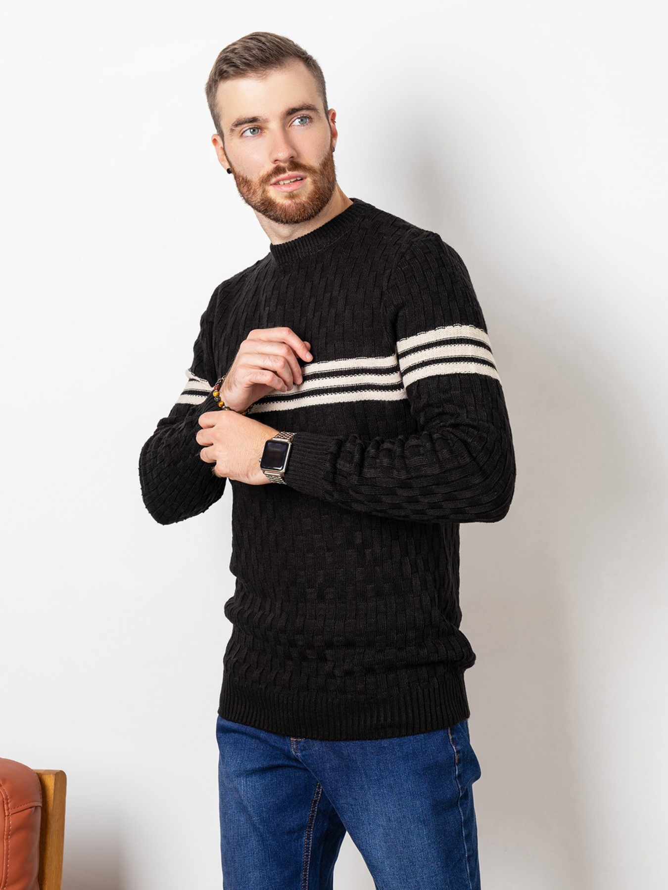 Джемпер ISSA Plus модель GN4-52_black. Фото