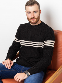 Джемпер ISSA Plus модель GN4-52_black. Фото