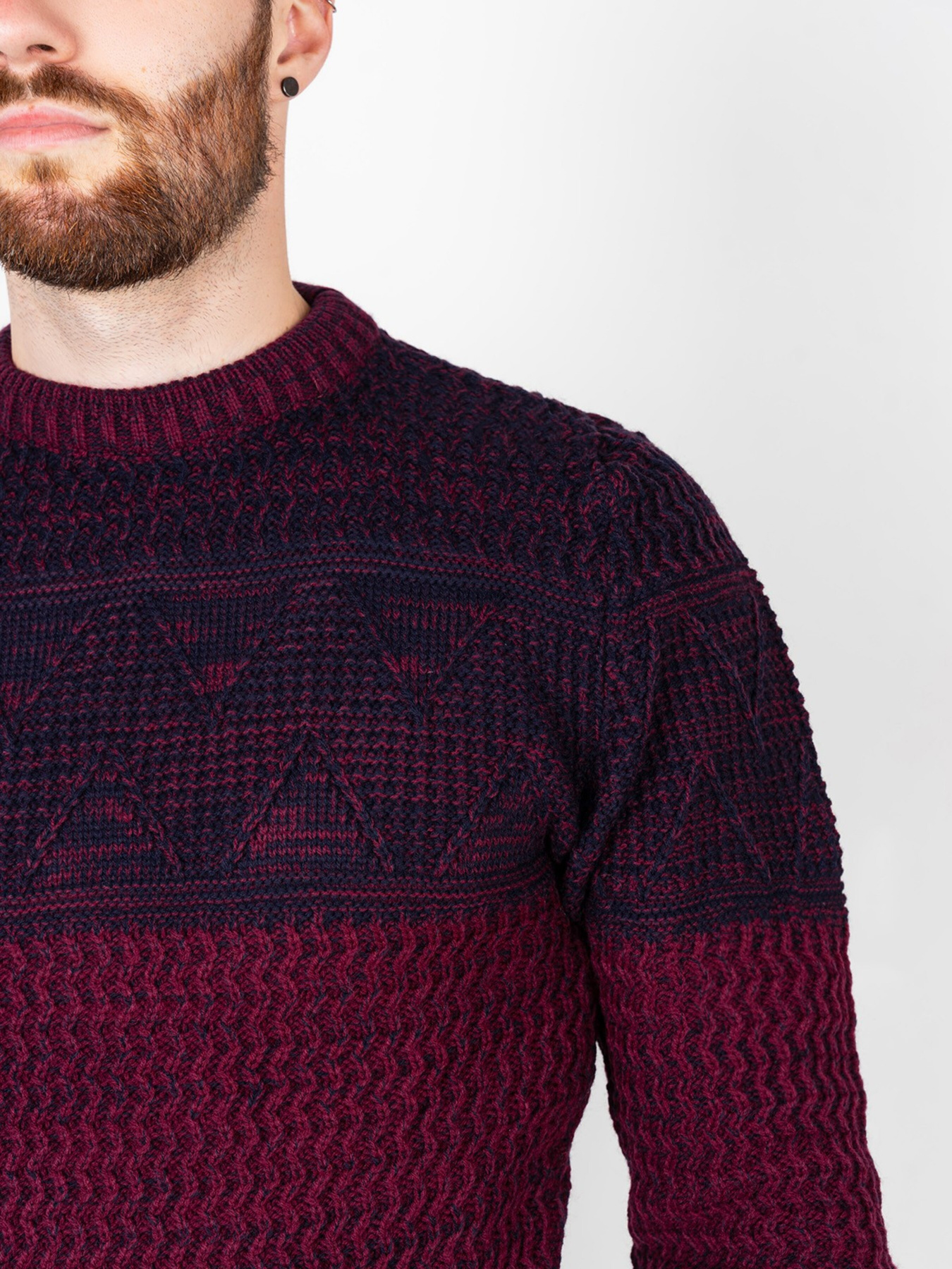 Свитер ISSA Plus модель GN4-54_burgundy. Фото
