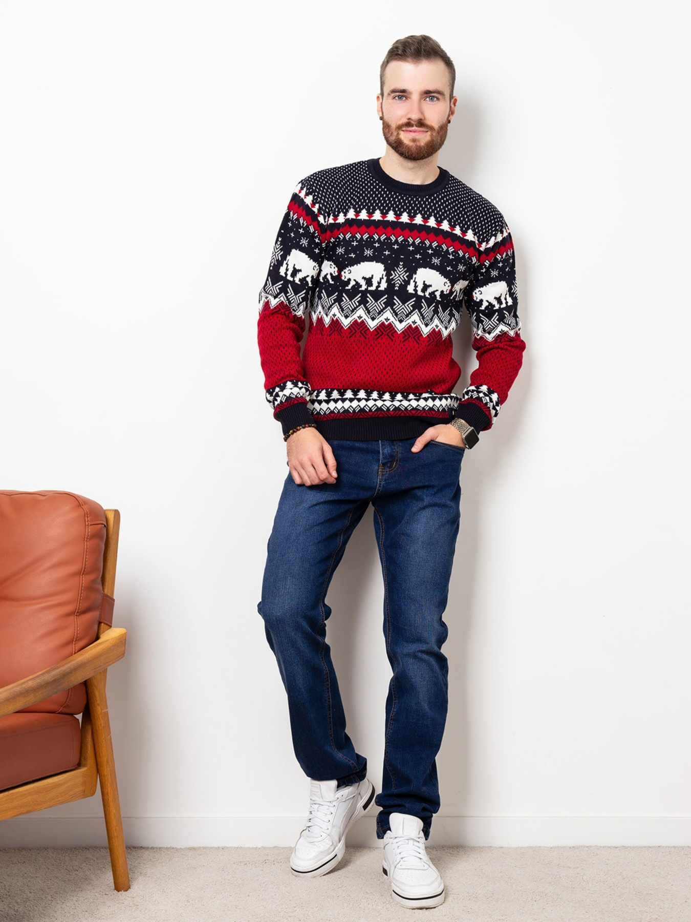 Джемпер ISSA Plus модель GN4-55_blue. Фото