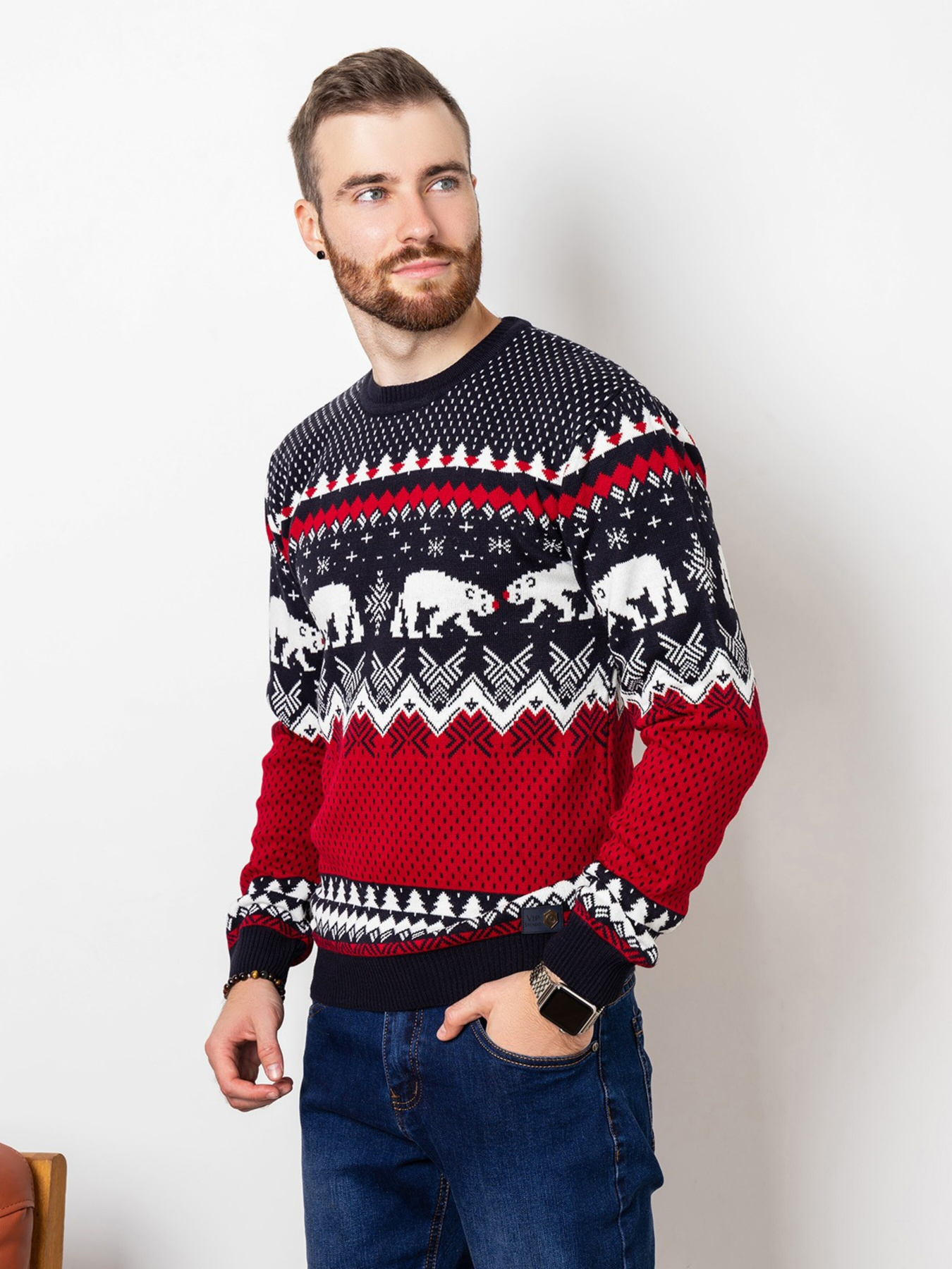 Джемпер ISSA Plus модель GN4-55_blue. Фото