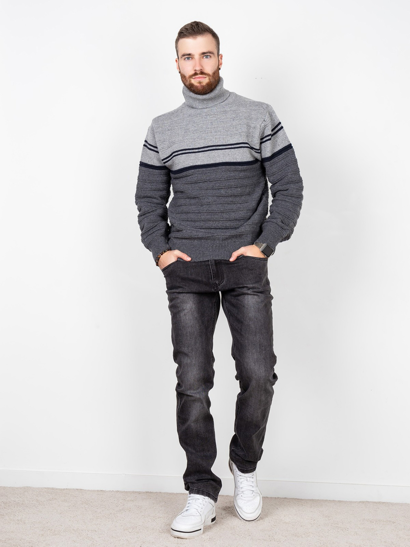 Свитер ISSA Plus модель GN4-53_grey. Фото