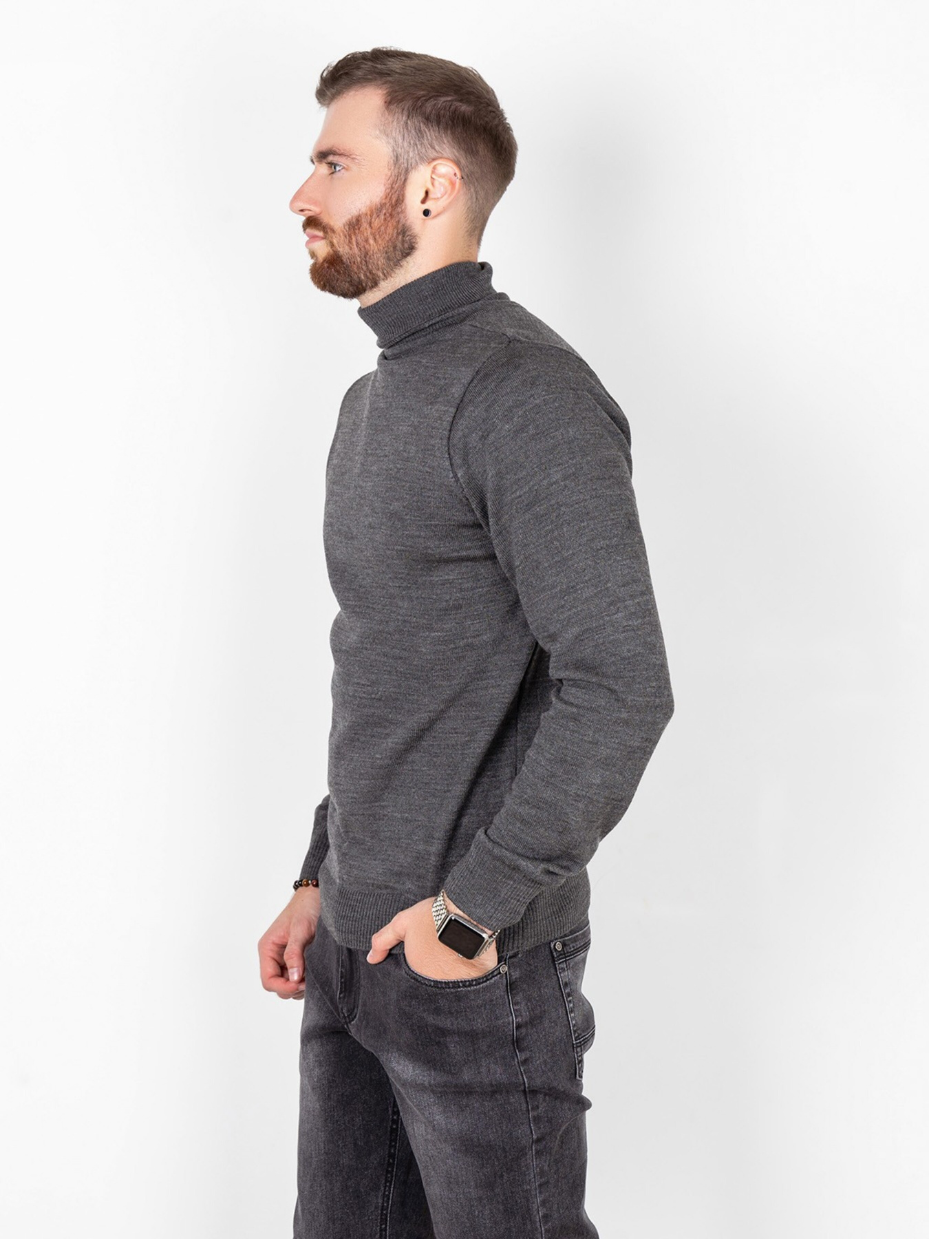 Водолазка ISSA Plus модель GN4-57_grey. Водолазка ISSA Plus модель GN4-57_grey. Фото