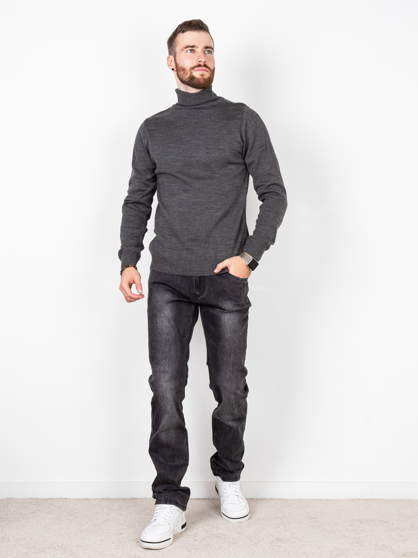 Водолазка ISSA Plus модель GN4-57_grey. Водолазка ISSA Plus модель GN4-57_grey. Фото