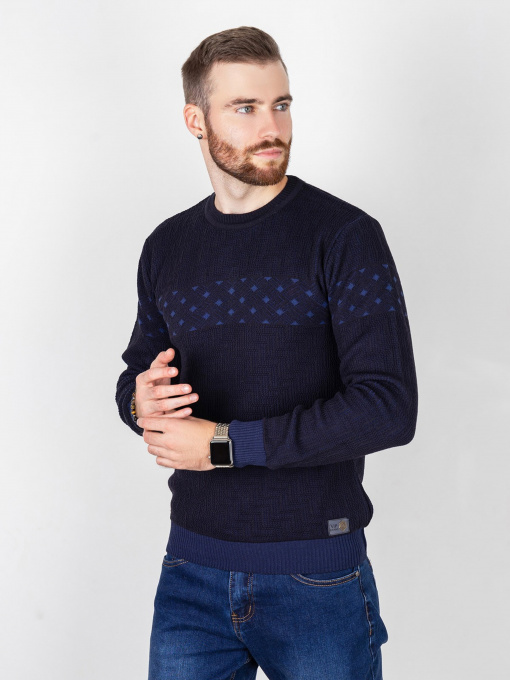 Джемпер ISSA Plus модель GN4-65_darkblue. Фото