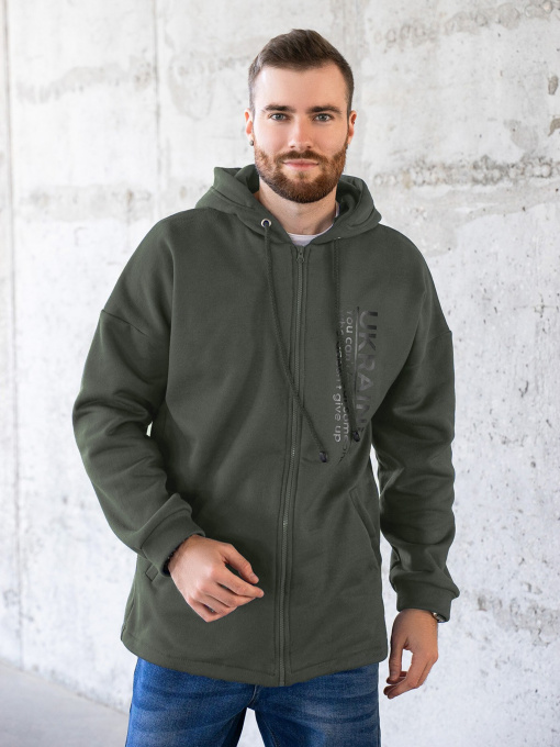 Кофта спортивна ISSA Plus модель GN-465_khaki. Фото